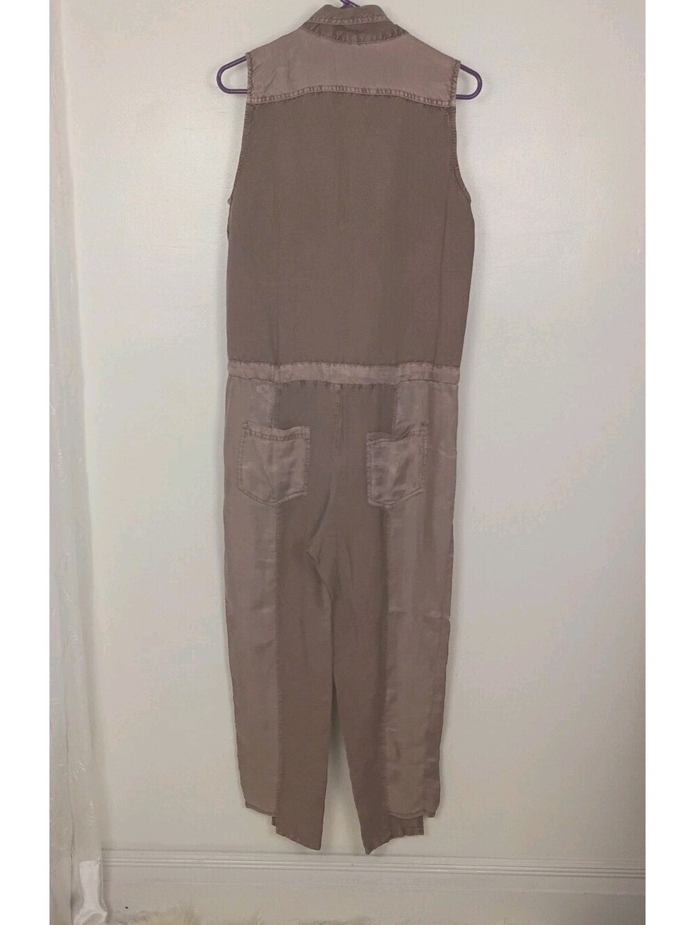Young Fabulous and Broke Linen Women's Size M Champagne Sleeveless Jumpsuit - Picture 3 of 10